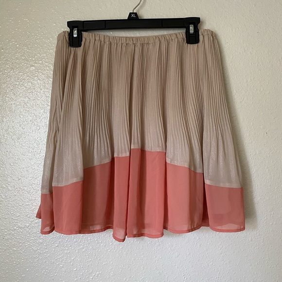 Shimmery Pleated Colorblock Chiffon Skirt - Picture 3 of 4
